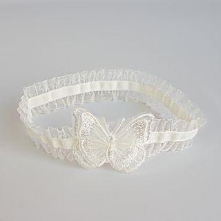 Butterfly Applique Frill Trim Choker