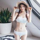 Set: Plain Bandeau Bikini + Cover-up