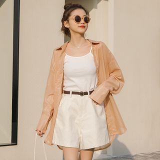 Plain Long-sleeved Coat