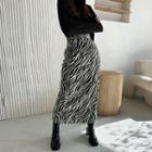 Zebra-printed Maxi Skirt