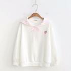 Strawberry Embroidered Sailor Collar Pullover