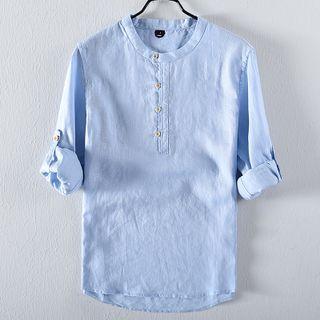 Elbow-sleeve Henley Overhead Shirt