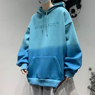 Gradient Lettering Oversized Hoodie