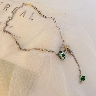 Faux Gemstone Pendant Alloy Necklace Necklace - Silver - One Size