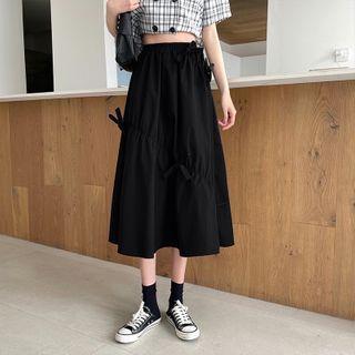 Bow-accent Midi Skirt