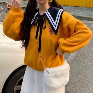 Long-sleeve Sailor-collar Sweatshirt