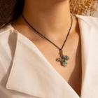 Irregular Pendant Necklace 15875 - Aqua Blue - One Size
