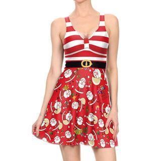 Christmas Print Bodycon Mini Dress