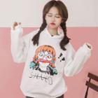 Print Long-sleeve Fleece-lined Hoodie