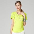 Short-sleeve Frilled Top