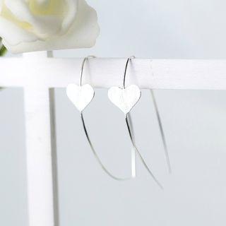 Heart 925 Sterling Silver Pull-through Earring