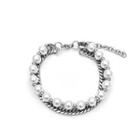 Faux Pearl Stainless Steel Layered Bracelet