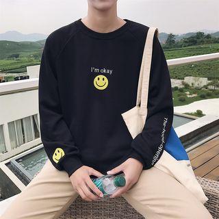 Smiley Face Embroidered Pullover