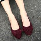 Bow Accent Almond-toe Flats