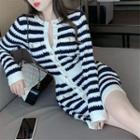 Striped Sweater Dress Black & White - One Size