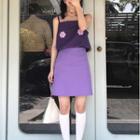 Set: Flower Print Camisole + Mini A-line Skirt