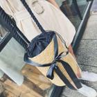 Woven Strap-accent Bucket Shoulder Bag