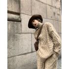 Turtleneck Cable Knit Sweater / Straight Leg Shorts