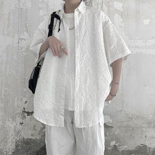 Short-sleeve Ruched Loose-fit Shirt