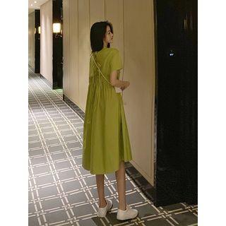 Tie-back Plain A-line Dress