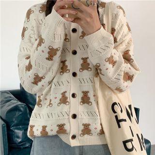 Bear Cardigan White - One Size