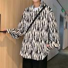 Long Sleeve Zebra Print Oversized Shirt