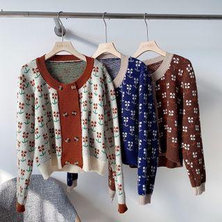 Double Breasted Floral Cardigan