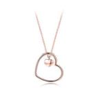 925 Sterling Silver Plated Rose Gold Heart Necklace Rose Gold - One Size