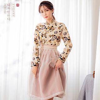 Modern Hanbok Long-sleeve Pattern Top