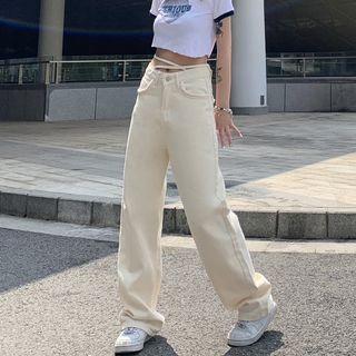 Tie-strap Loose Fit Jeans