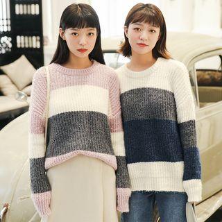 Color Block Long Sleeve Sweater