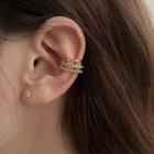 Rhinestone Layered Cuff Earring Single - Gold - One Size