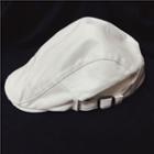 Plain Beret Hat White - One Size