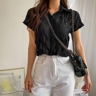 Crinkled Cropped Shirt