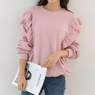 Frill-trim Pastel Sweatshirt