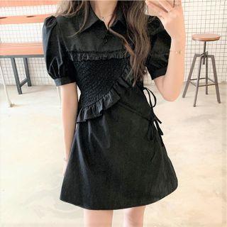 Short-sleeve Pain A-line Dress