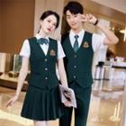 Button-up Vest / Dress Pants / Shirt / Pleated Skirt