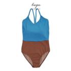 Halter-neck Color-block Swimsuit