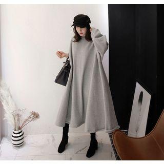 Dolman-sleeve Oversized Long Pullover Dress
