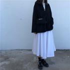 Slit-side V-neck Pullover As Shown In Figure - One Size