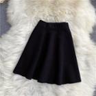 Pleated Knit Skirt Black - One Size