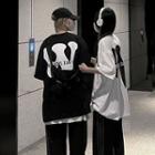 Couple Matching Short-sleeve Letter Print Oversized T-shirt