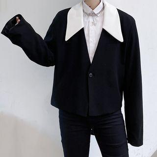 Color-block Lapel Blazer