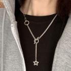 925 Sterling Silver Star Pendant Necklace Xl0912 - One Size