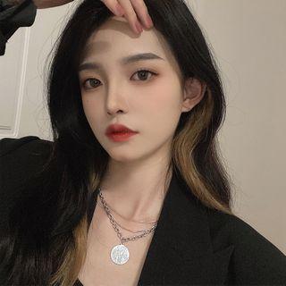 Alloy Pendant Layered Necklace Silver - One Size