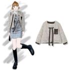 Fluffy Open-front Jacket Light Gray - One Size