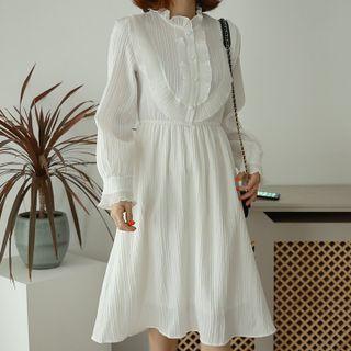 Frilled Pleated Blouse Dress
