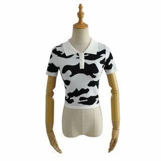 Short-sleeve Print Knit Polo Shirt