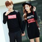 Couple Matching Lettering Sweater / Long-sleeve Knit Dress