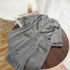 Set: Short-sleeve Top + High-waist Mini Skirt